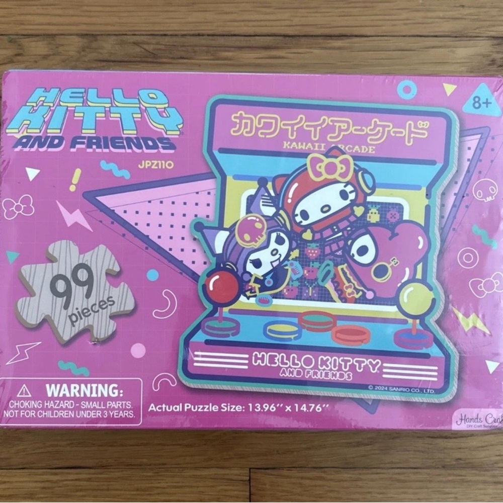 NEW Hands Craft Hello Kitty and Friends Wood Arcade Puzzle 99 Pieces Sealed Box